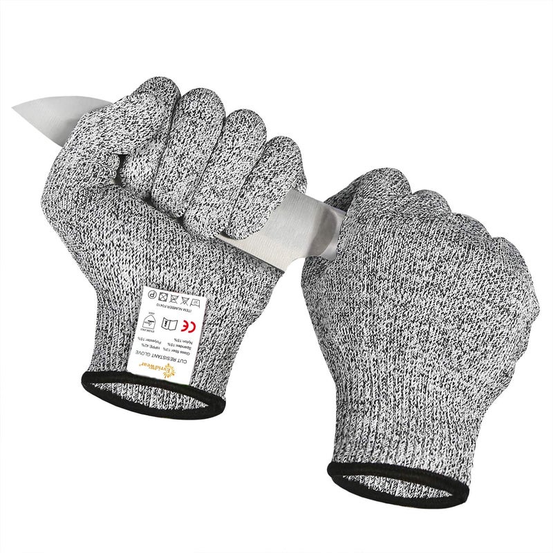 Evridwear Cut Resistant Gloves Food Grade Level 5 Kitchen Safety Protection (Gray, Medium) - Image 1